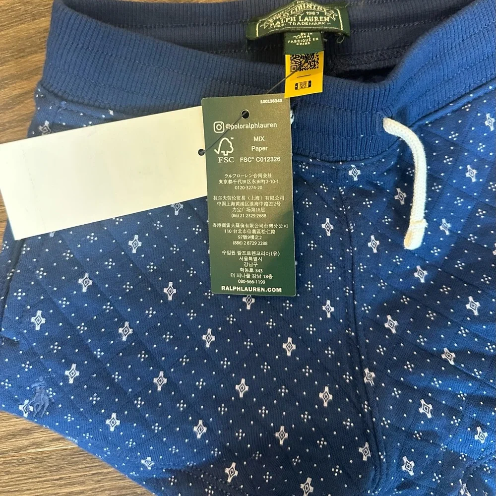 Ralph Lauren Blue Geometric Shorts Size 5 NWT